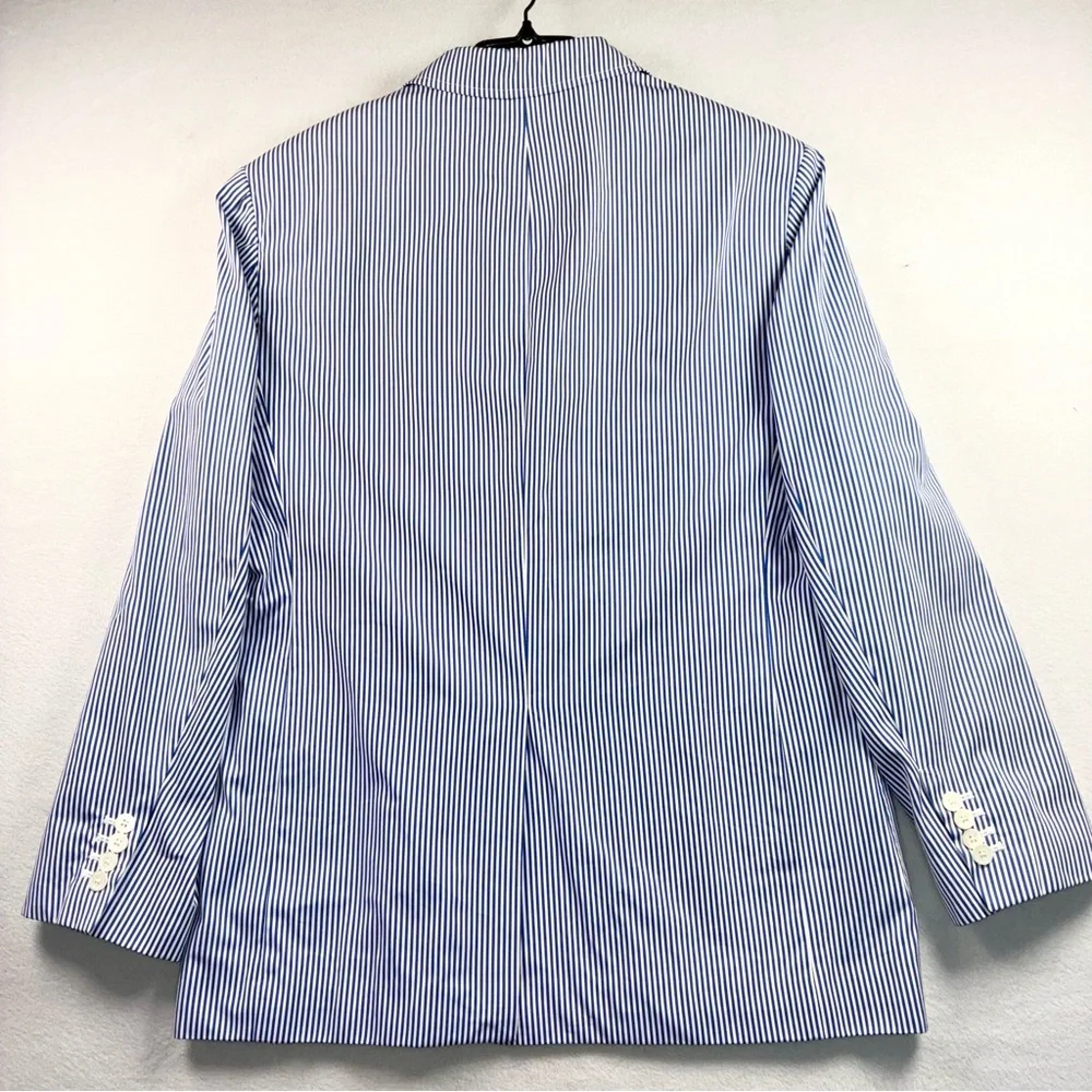 Polo Golf Ralph Lauren Blazer Men’s 44R Blue White Striped Sport Coat Vintage